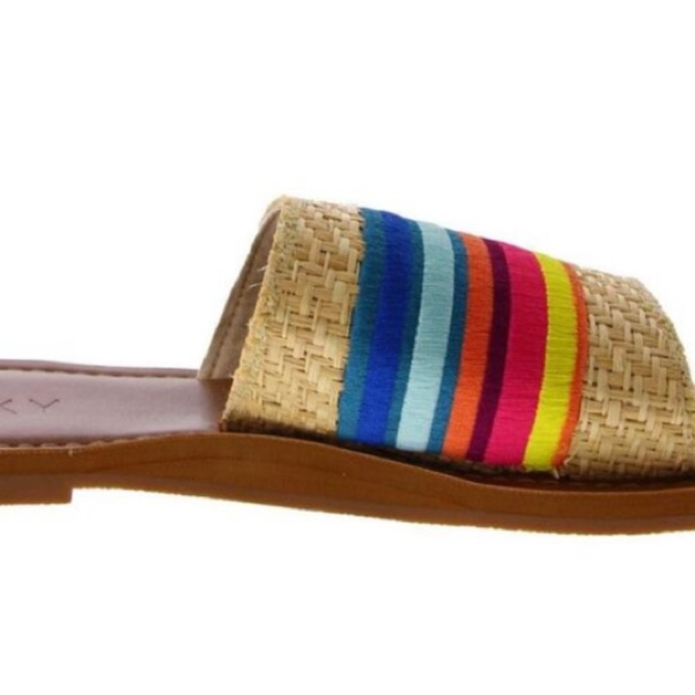 Roxy Tan and Blue Sandals